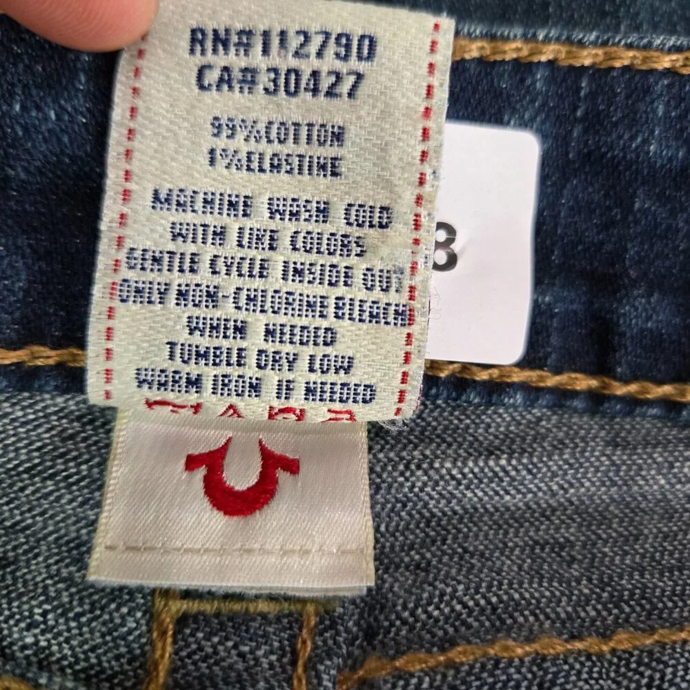 True Religion Men‎ Jean Shorts 31 Blue Denim Cuffed Medium Wash 12